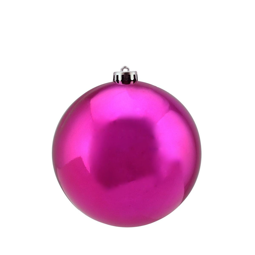 Shiny Pink Magenta UV Resistant Commercial Shatterproof Christmas Ball Ornament 6" (150mm)