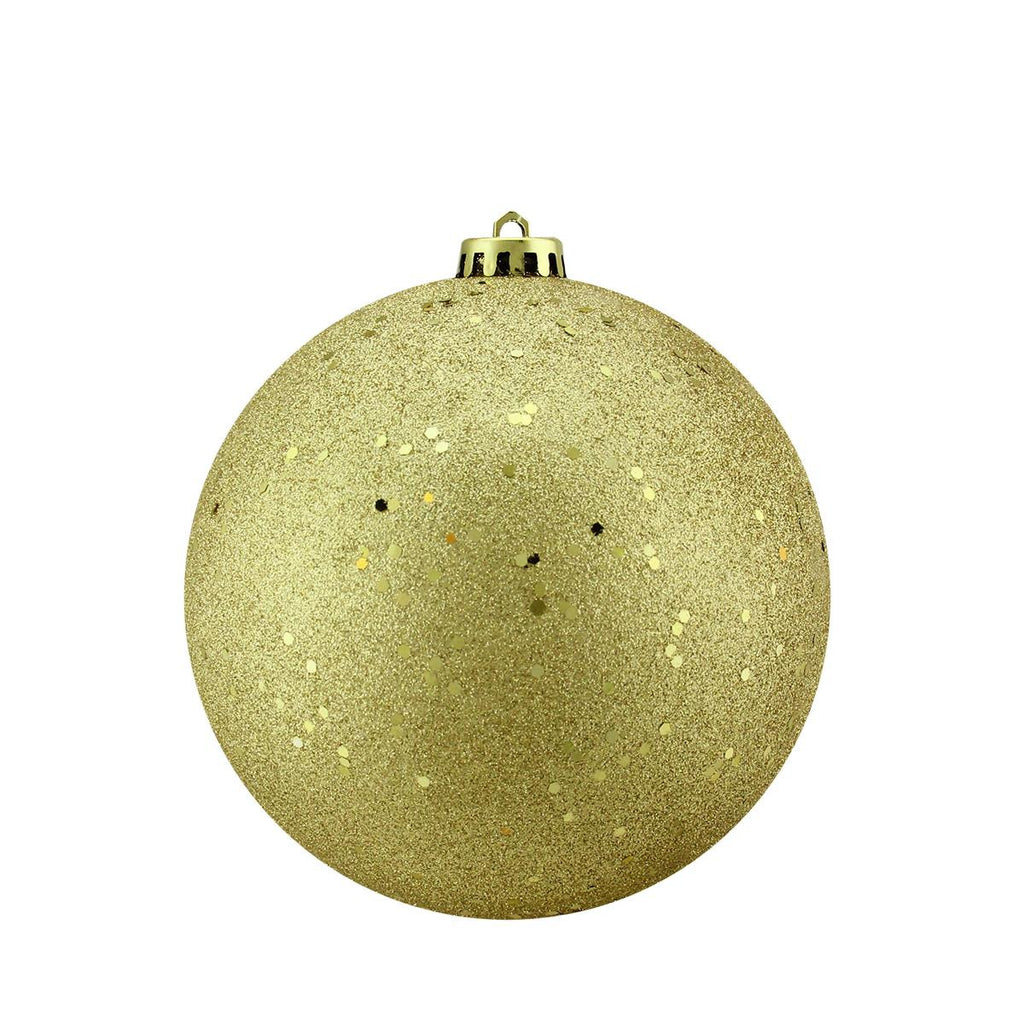 Gold Glamour Holographic Glitter Shatterproof Christmas Ball Ornament 6" (150mm)