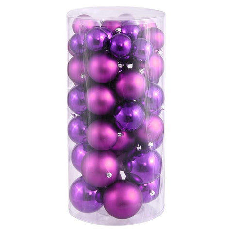 50ct Light Magenta Pink Shiny & Matte Shatterproof Christmas Ball Ornaments 2.4"-3"-4"