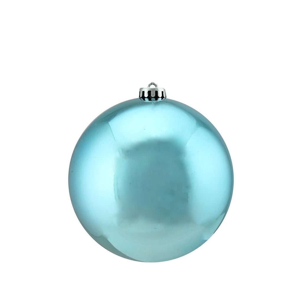 Shiny Turquoise Blue UV Resistant Commercial Shatterproof Christmas Ball Ornament 6" (150mm)