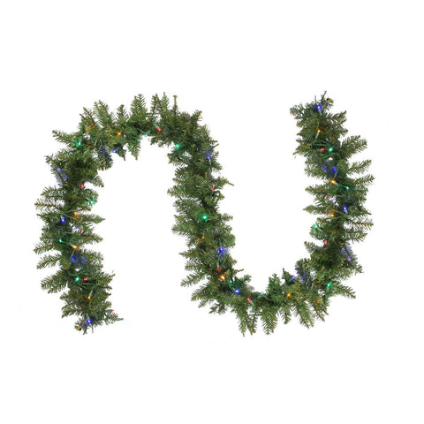 9' x 10" Pre-Lit Northern Dunhill Fir Artificial Christmas Garland - Multi-Color LED Lights