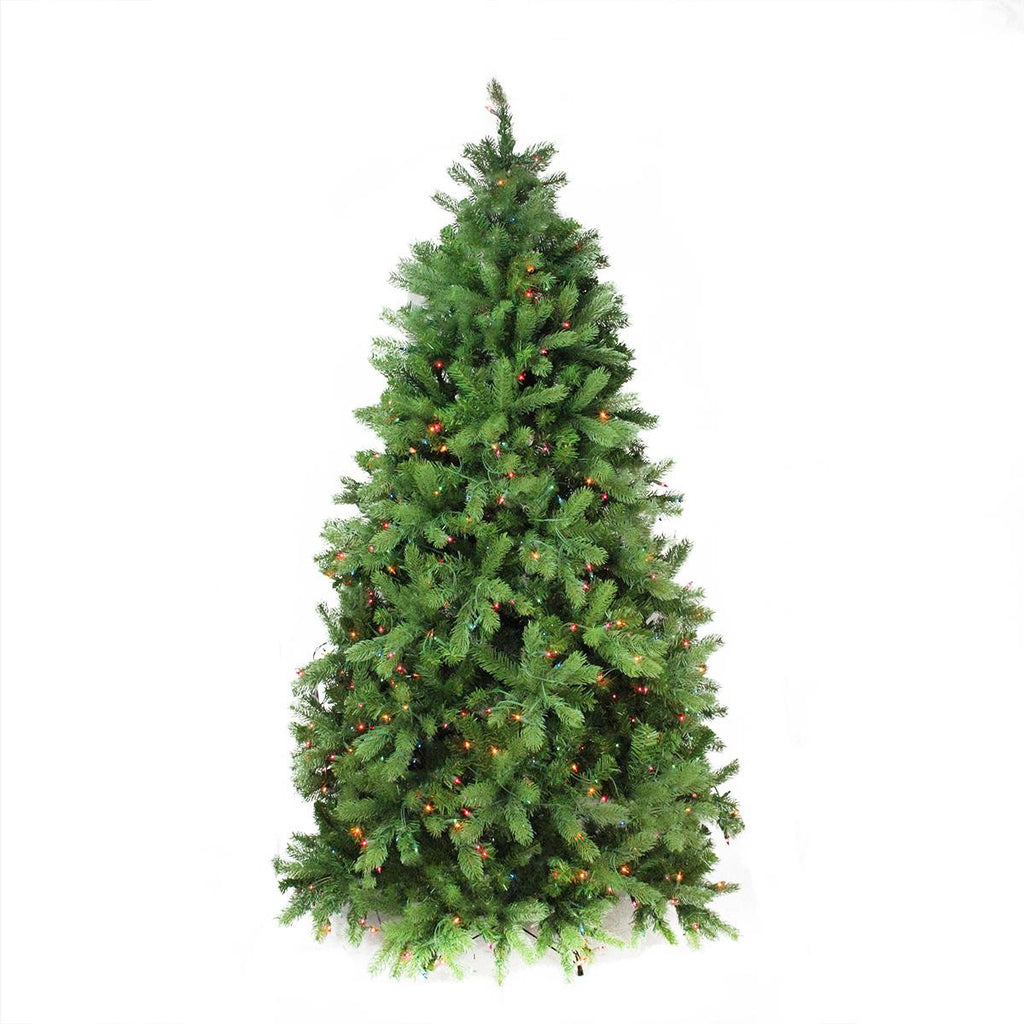 6.5' Pre-Lit Noble Fir Full Artificial Christmas Tree - Multi-Color Lights