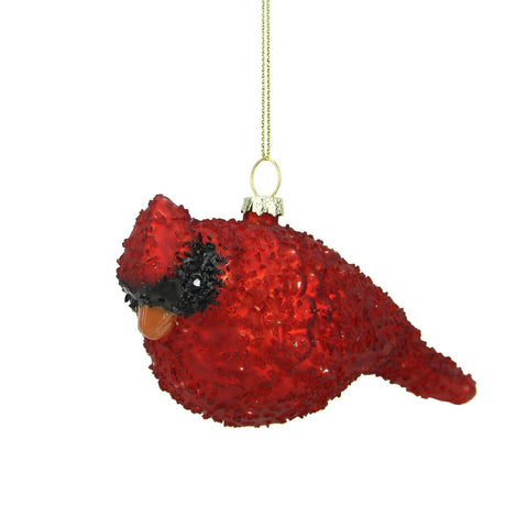 6" Glass Red Cardinal Bird Christmas Ornament