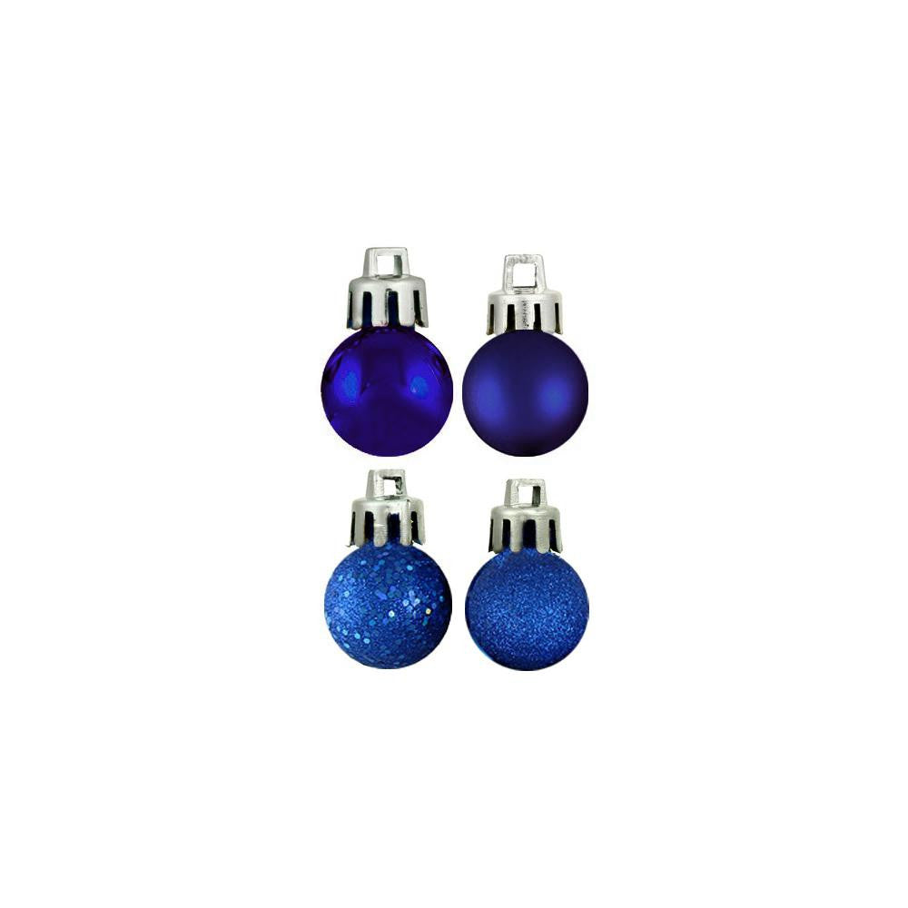 96ct Shatterproof Royal Blue 4-Finish Christmas Ball Ornaments 1.5" (40mm)