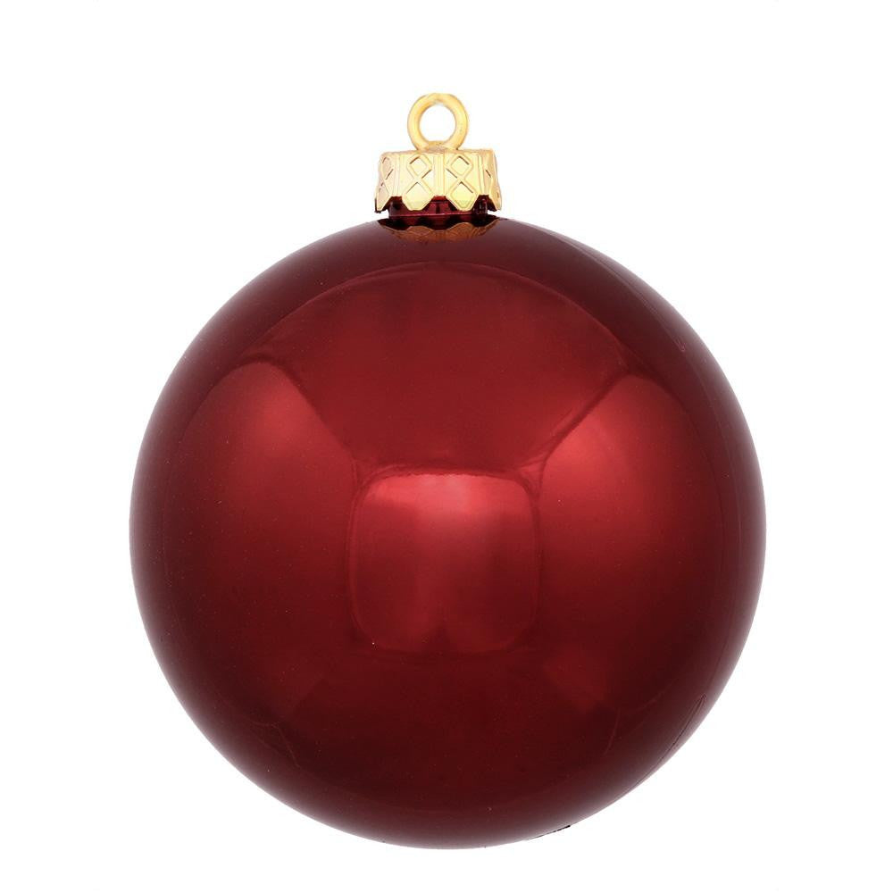 Shiny Burgundy Commercial Shatterproof Christmas Ball Ornament 10" (250mm)