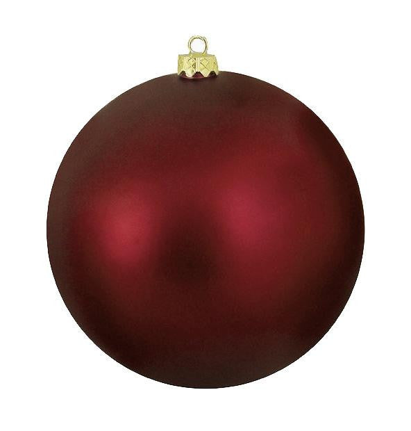 Matte Burgundy Commercial Shatterproof Christmas Ball Ornament 10" (250mm)