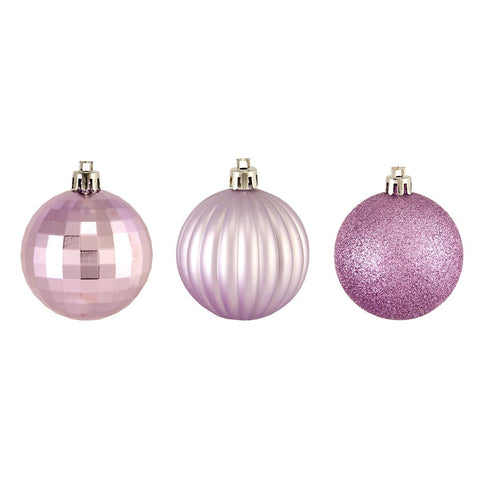 100ct Lavender Purple 3-Finish Shatterproof Christmas Ball Ornaments 2.5" (60mm)