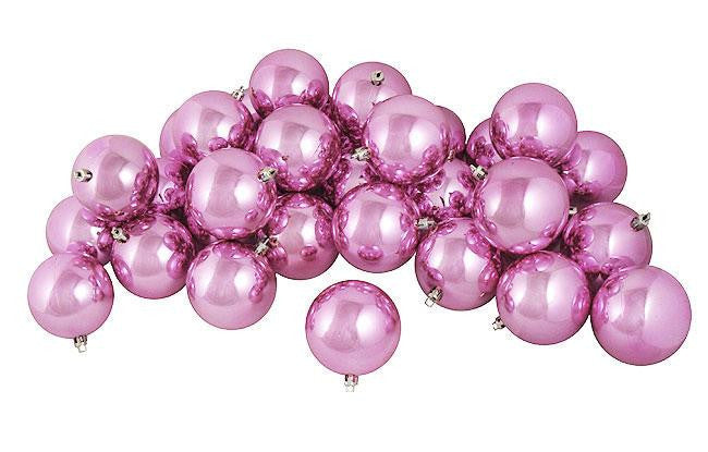 12ct Shiny Bubblegum Pink Shatterproof Christmas Ball Ornaments 4" (100mm)