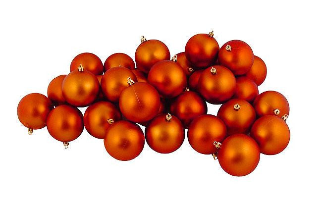 60ct Matte Burnt Orange Shatterproof Christmas Ball Ornaments 2.5" (60mm)