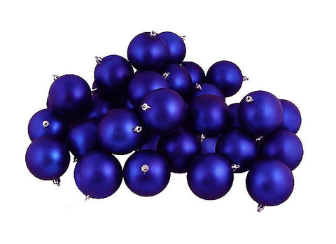 60ct Matte Royal Blue Shatterproof Christmas Ball Ornaments 2.5" (60mm)