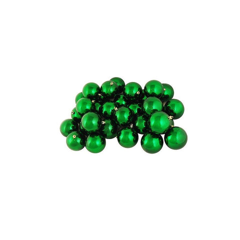 60ct Shiny Xmas Green Shatterproof Christmas Ball Ornaments 2.5" (60mm)