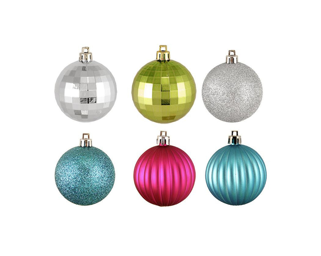 100ct Jewel Tone 3-Finish Shatterproof Christmas Ball Ornaments 2.5" (60mm)