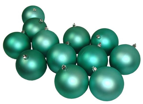 12ct Shatterproof Matte Seafoam Green Christmas Ball Ornaments 4" (100mm)