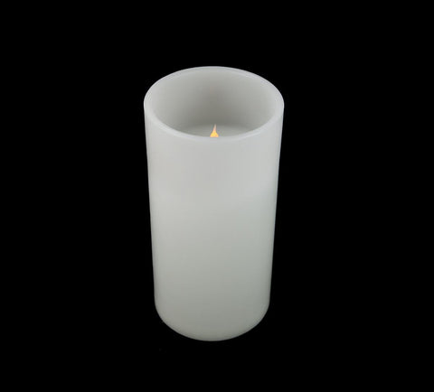 10" White Battery Operated Flameless LED Lighted 3-Wick Flickering Wax Christmas Pillar Candle