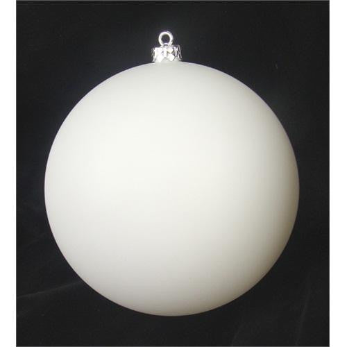 Shatterproof Matte Winter White Christmas Ball Ornament 4" (100mm)