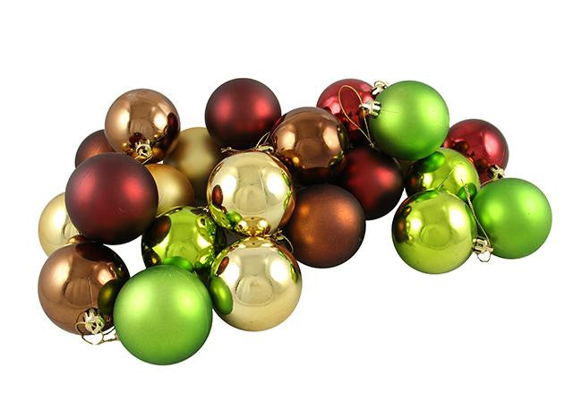 24ct Matte & Shiny Earth Tone Shatterproof Christmas Ball Ornaments 2.5" (60mm)