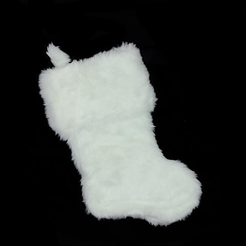 20" Luxurious White Snow Decorative Plush Christmas Stocking