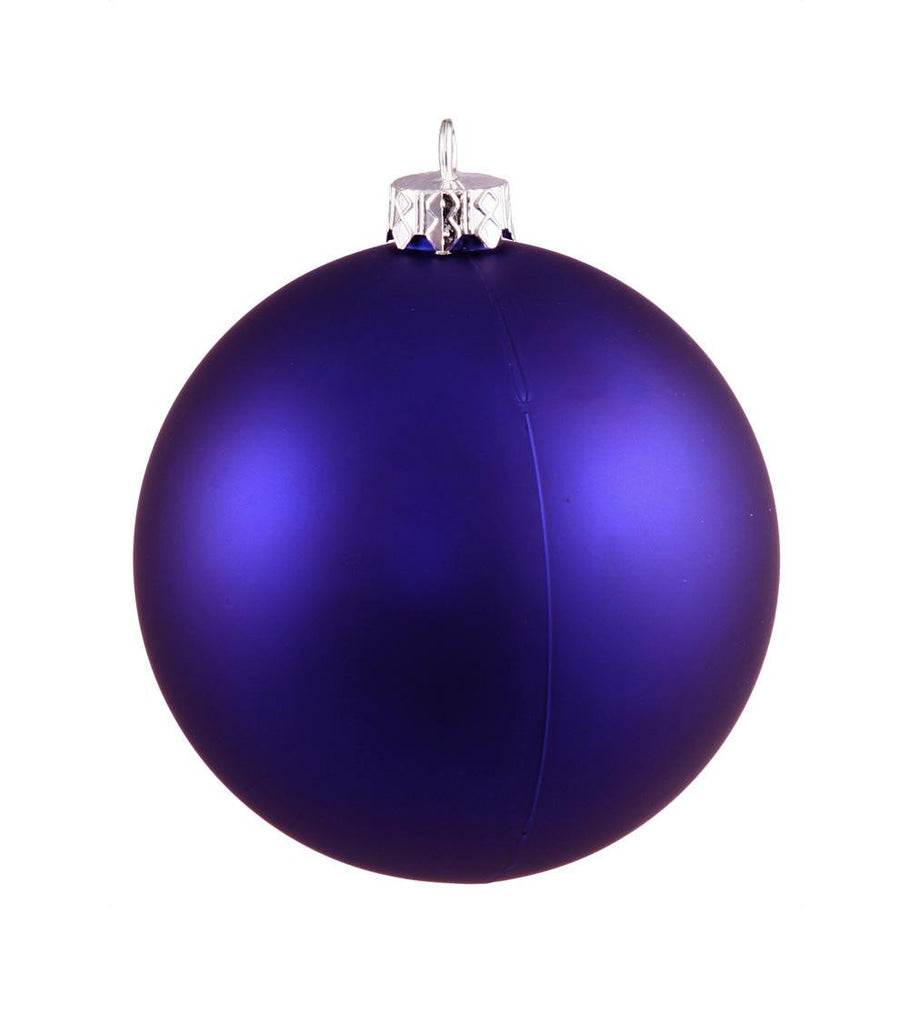 Matte Cobalt Blue Shatterproof Christmas Ball Ornament 6" (150mm)