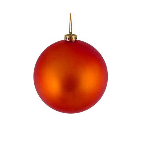 Shatterproof Matte Burnt Orange Christmas Ball Ornament 4" (100mm)