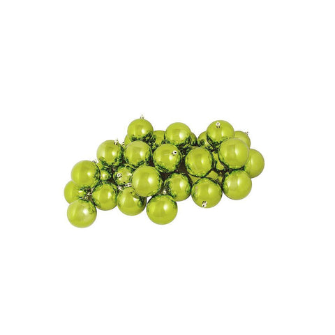 12ct Shiny Green Kiwi Shatterproof Christmas Ball Ornaments 4" (100mm)