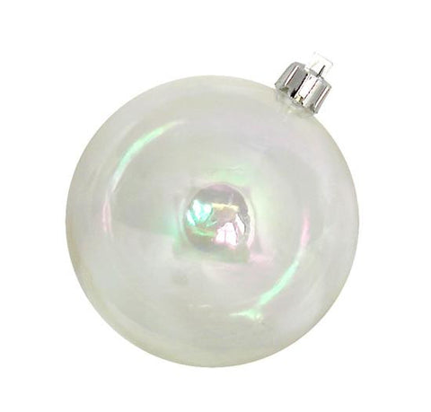 12ct Shatterproof Clear Iridescent Christmas Ball Ornaments 4" (100mm)