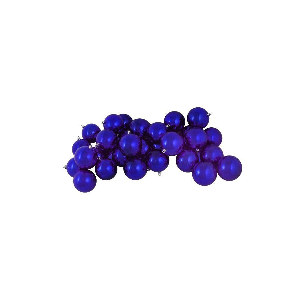 12ct Shatterproof Shiny Royal Blue Christmas Ball Ornaments 4" (100mm)