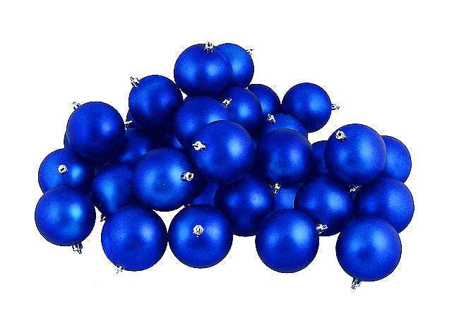 12ct Matte Lavish Blue Shatterproof Christmas Ball Ornaments 4" (100mm)