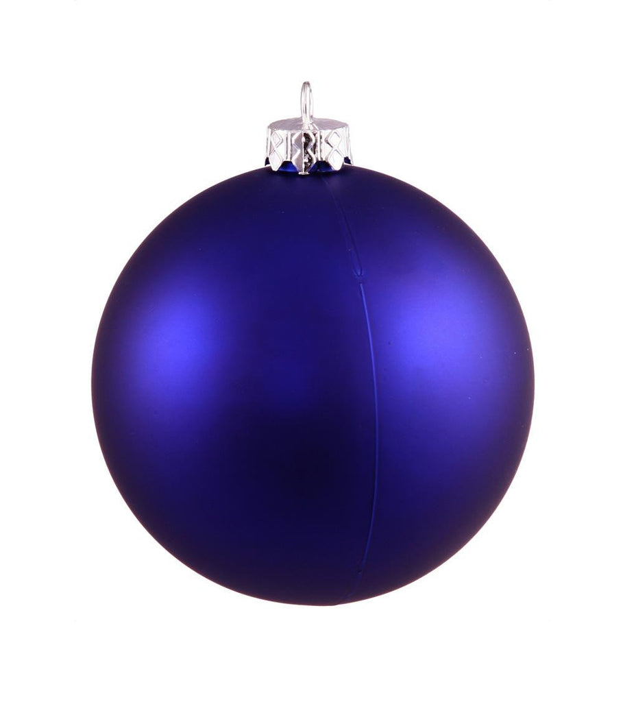 Shatterproof Matte Cobalt Blue Christmas Ball Ornament 4" (100mm)