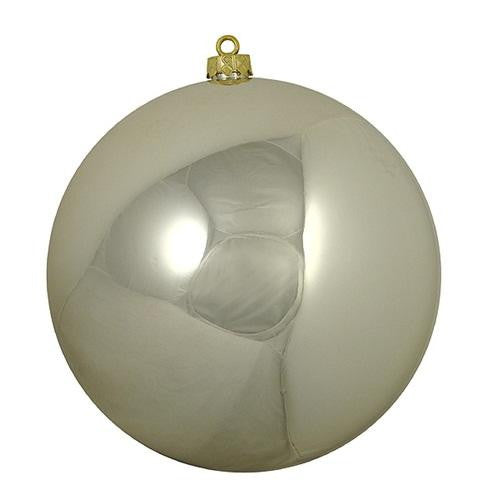 Shatterproof Shiny Champagne Gold UV Resistant Commercial Christmas Ball Ornament 4" (100mm)