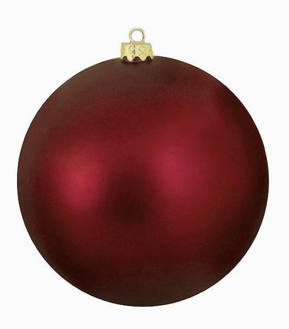 Shatterproof Matte Burgundy UV Resistant Commercial Christmas Ball Ornament 8" (200mm)