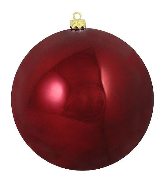 Shatterproof Shiny Burgundy Christmas Ball Ornament 8" (200mm)