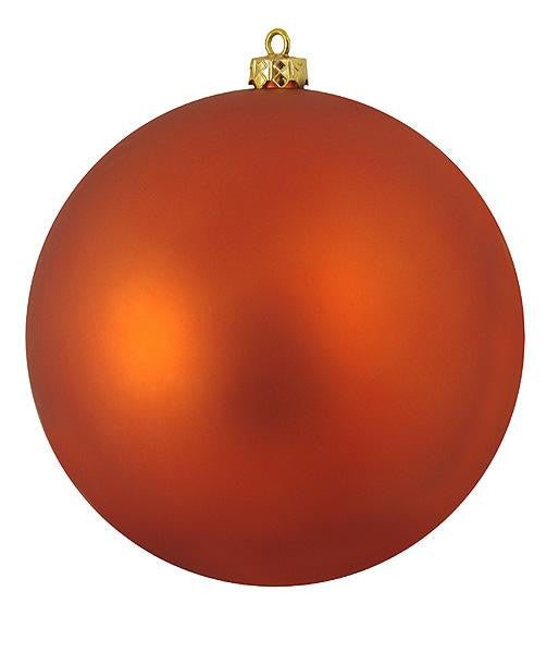 Shatterproof Matte Burnt Orange UV Resistant Commercial Christmas Ball Ornament 8" (200mm)