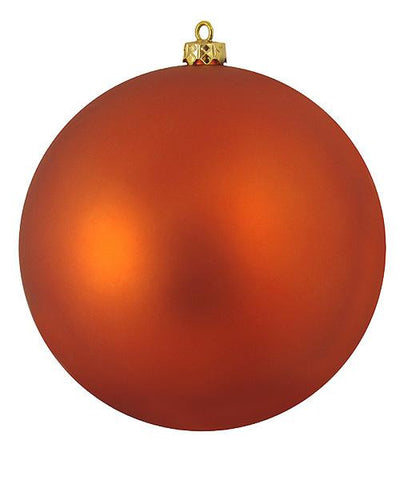 Shatterproof Matte Burnt Orange UV Resistant Commercial Christmas Ball Ornament 8" (200mm)