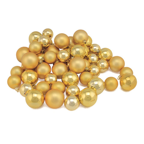 50ct Shatterproof Vegas Gold Shiny & Matte Christmas Ball Ornaments 1.5"-2"