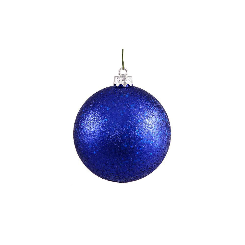 Shatterproof Lavish Blue Holographic Glitter Christmas Ball Ornament 4" (100mm)