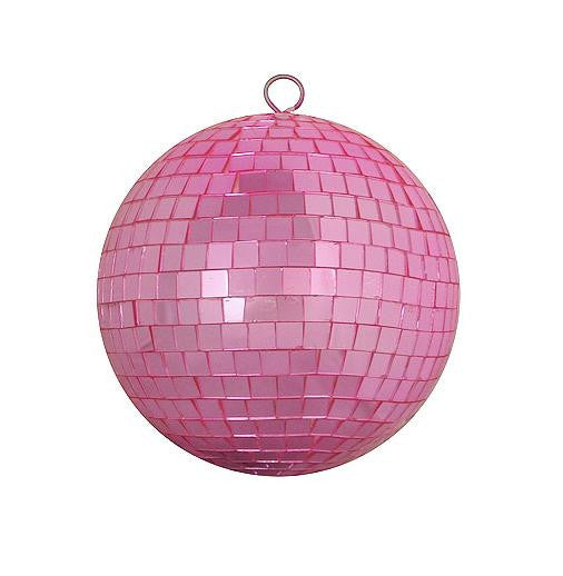 Bubblegum Pink Mirrored Glass Disco Ball Christmas Ornament 8" (200mm)