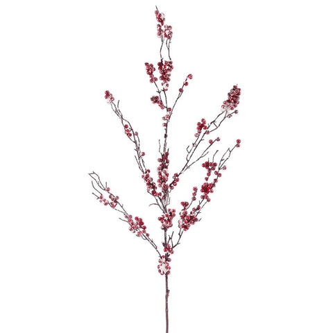 42" Snowy Artificial Red Berry Decorative Christmas Spray Branch