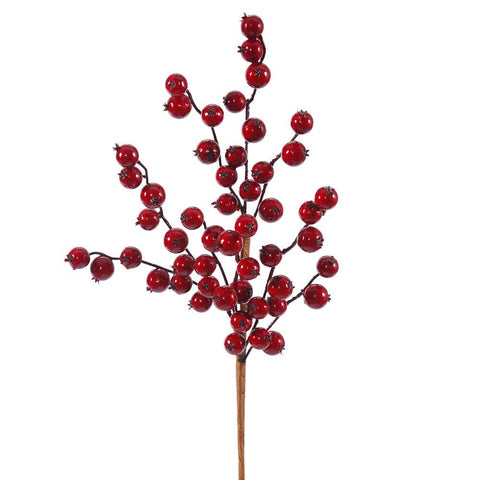 16" Deep Cranberry Red Artificial Gooseberry Christmas Pick