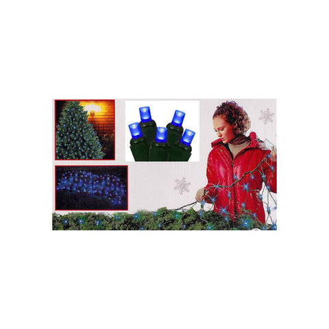 4' x 6' Blue Wide Angle LED Net Style Christmas Lights - Green Wire