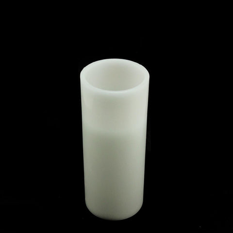 10" White Battery Operated Flameless LED Lighted Flickering Wax Christmas Pillar Candle