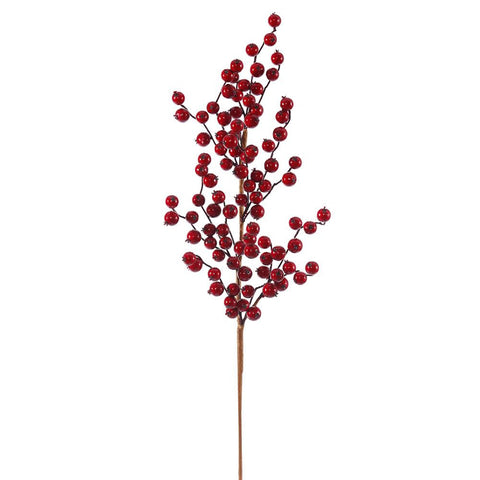 34" Deep Cranberry Red Artificial Gooseberry Christmas Spray