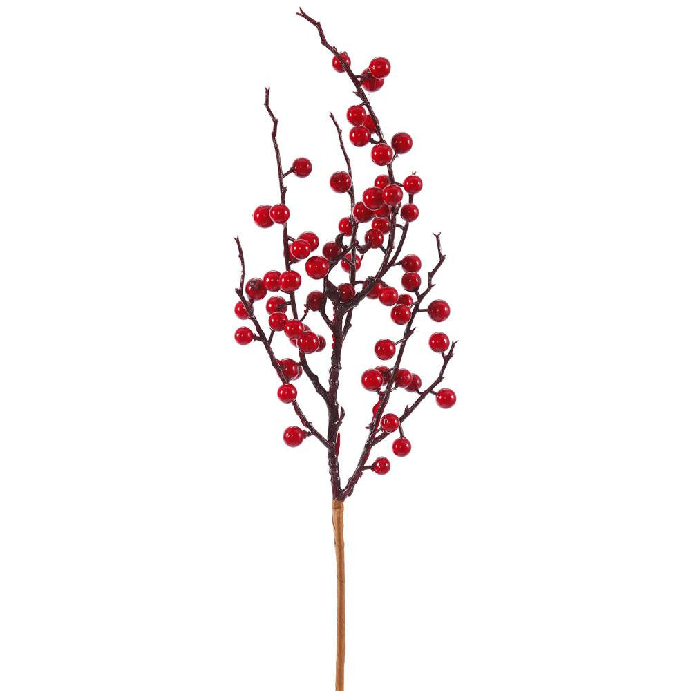 18" Vibrant Wild Red Berry Artificial Decorative Christmas Pick