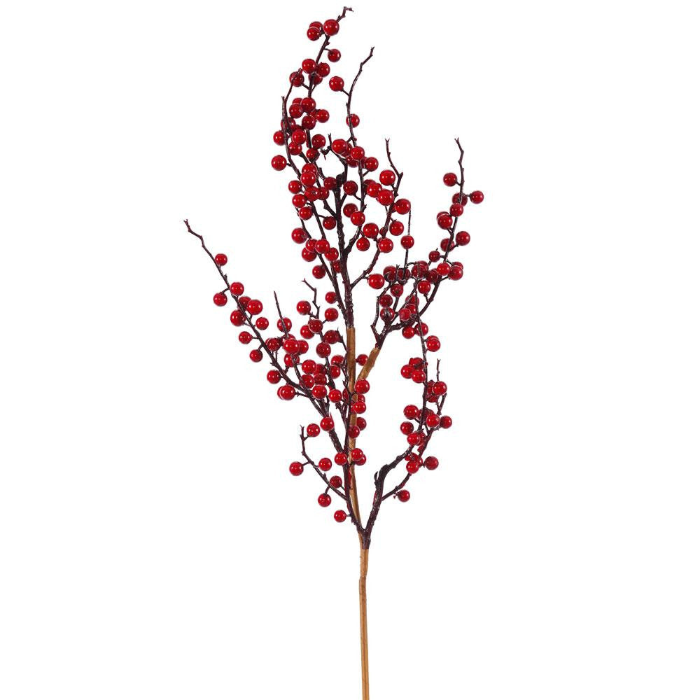 30" Vibrant Wild Red Berry Artificial Decorative Christmas Spray