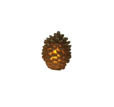 3.25" Brown Battery Operated Flameless LED Lighted Flickering Pine Cone Christmas Candle