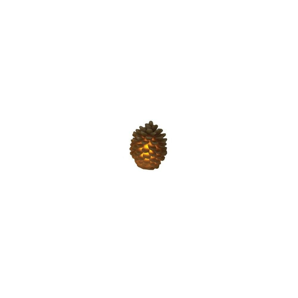 3.75" Brown Battery Operated Flameless LED Lighted Flickering Pine Cone Christmas Candle