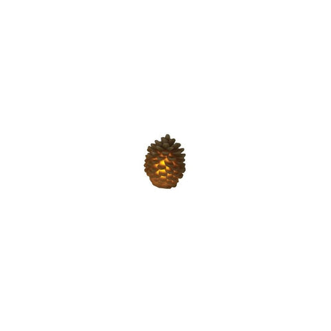 3.75" Brown Battery Operated Flameless LED Lighted Flickering Pine Cone Christmas Candle