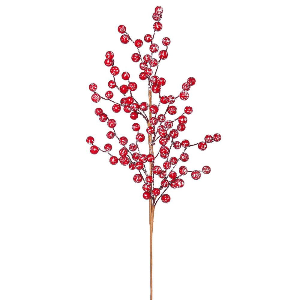 30" Large Winter Iced Red Berry Artificial Christmas Spray