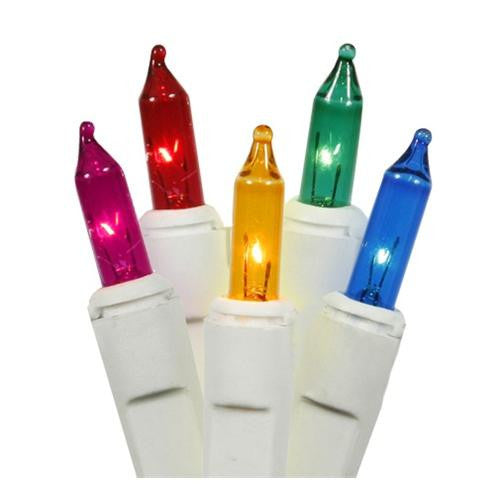 Set of 150 Heavy-Duty Commercial Grade Multi-Color Mini Lights - White Wire Connect 7