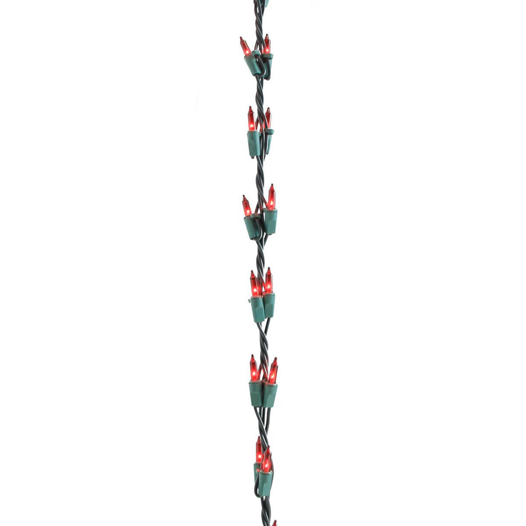 9' Christmas Light Garland with 100 Red Mini Lights - Green Wire