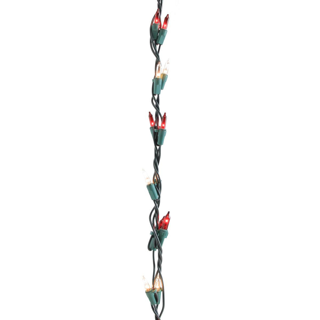 9' Christmas Light Garland with 100 Clear & Red Shimmering Mini Lights - Green Wire